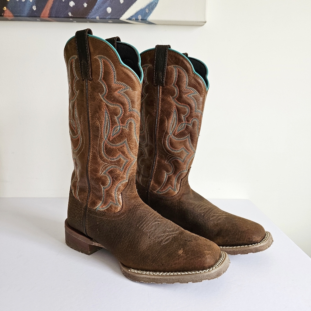 Authentic Laredo Western Odie Sqaure Toe Casual Boots Mid Calf Cowboy Shoe, 9D - Picture 6 of 15